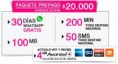 PAQUETE PREPAGO DE $20,000